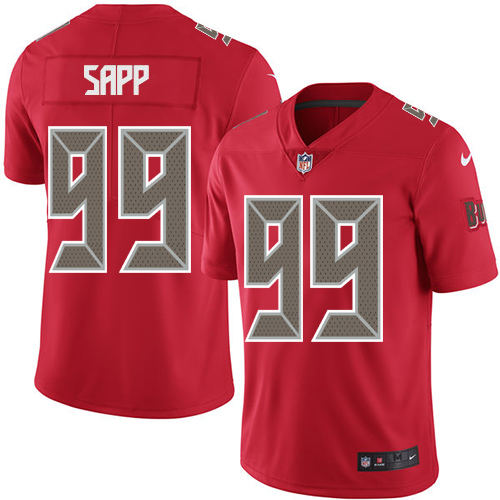 Nike Buccaneers #99 Warren Sapp Red Men's Stitched NFL Limited Rush Jersey - Click Image to Close